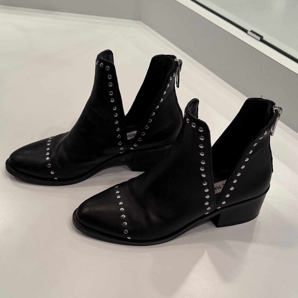 Steve Madden Black Studded Ankle Booties